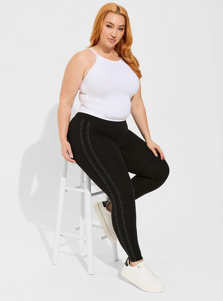 Full-Length Rinestone Side Legging