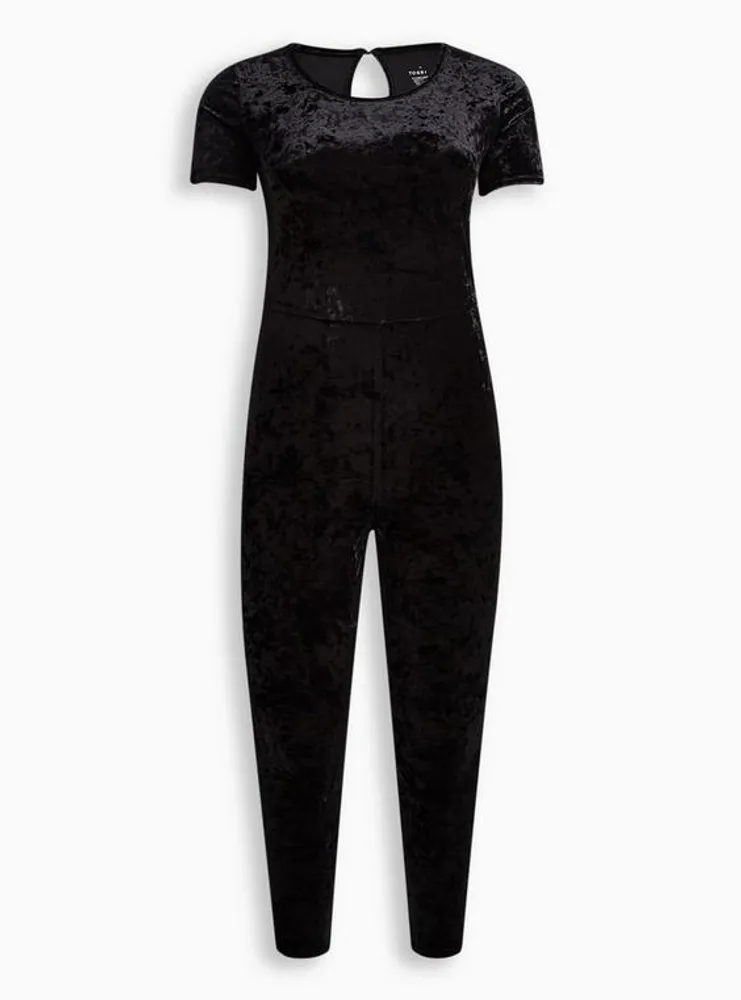 TORRID Full Length Crushed Velvet Short Sleeve Catsuit