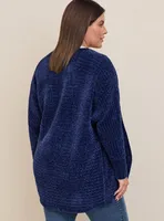Chenille Cocoon Open Front Ribbed Sweater