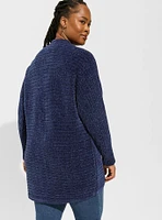 Chenille Cocoon Open Front Ribbed Sweater