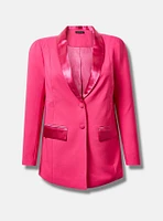 Studio Refined Crepe Satin Lapel Blazer