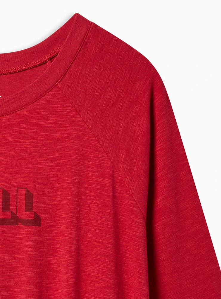 Chill Classic Fit Super Soft Slub Crew Neck Raglan Tee
