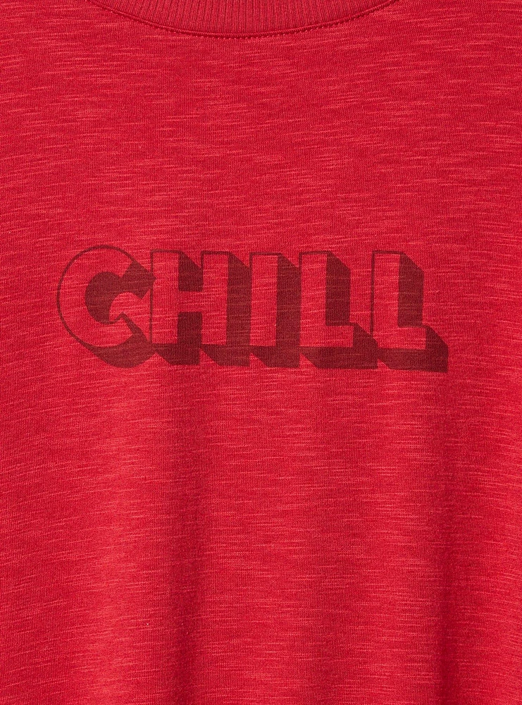Chill Classic Fit Super Soft Slub Crew Neck Raglan Tee
