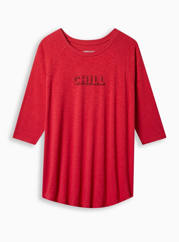 Chill Classic Fit Super Soft Slub Crew Neck Raglan Tee