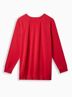 Naughty & Nice Classic Fit Cozy Fleece Crew Sequin Sweater