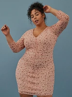 Festi Mini Mesh Long Sleeve Bodycon Dress