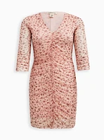 Festi Mini Mesh Long Sleeve Bodycon Dress