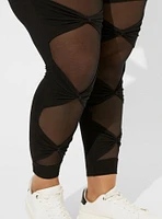 Full Length Signature Waist Mesh Back Bow Legging