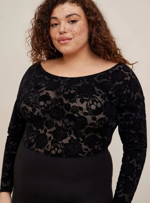 TORRID Full Length Crushed Velvet Short Sleeve Catsuit