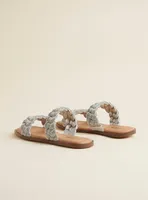 Braided Embellished Double Band Sandal (WW)
