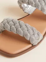 Braided Embellished Double Band Sandal (WW)