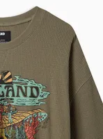 Midland Waffle Crop Long Sleeve Tee