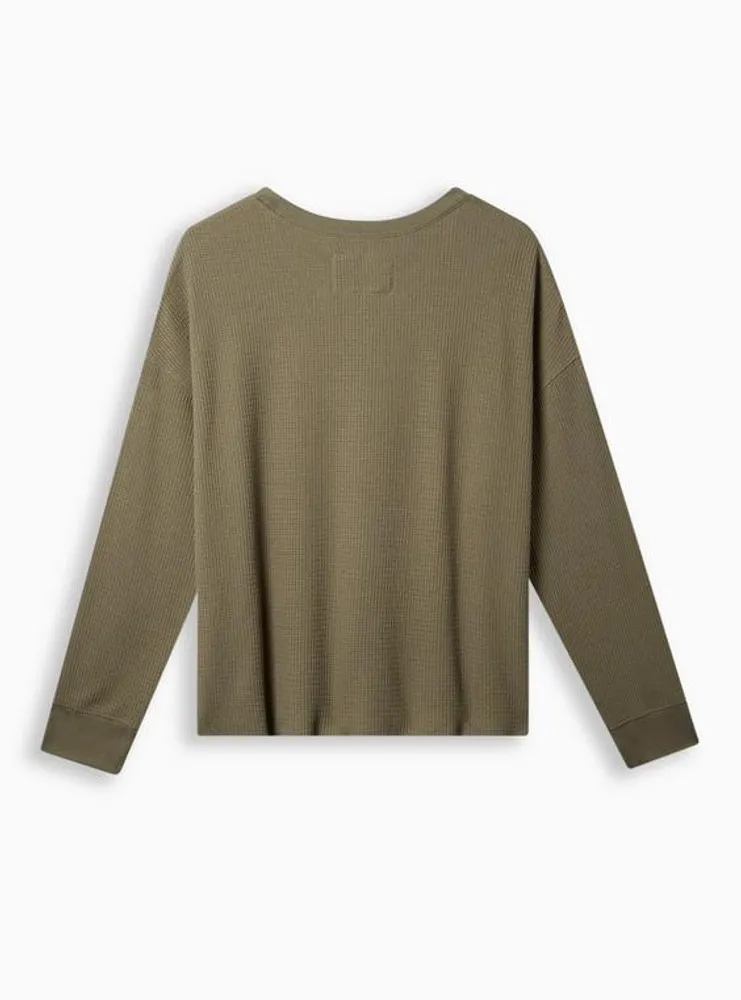 Midland Waffle Crop Long Sleeve Tee