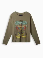 Midland Waffle Crop Long Sleeve Tee