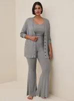 Super Soft Rib Snap Front Lounge Cardigan