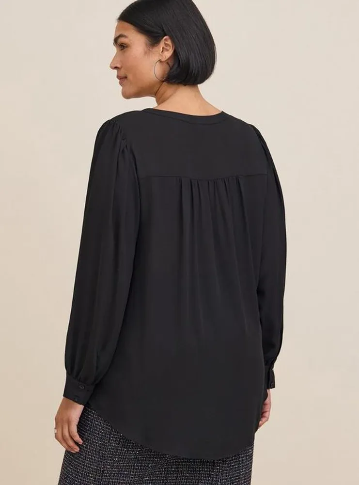Harper Georgette Pullover Puff Sleeve Blouse