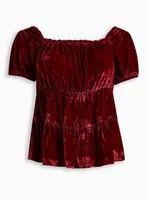 Babydoll Velvet Tiered Top