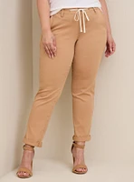 Pull-On Boyfriend Straight Stretch Twill Mid-Rise Pant