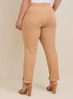 Pull-On Boyfriend Straight Stretch Twill Mid-Rise Pant