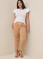 Pull-On Boyfriend Straight Stretch Twill Mid-Rise Pant