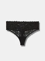 Lace Mid Rise Thong Panty