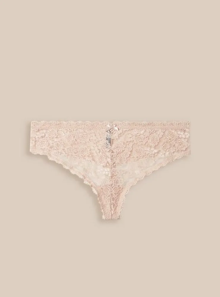 Simply Lace Mid Rise Thong Panty
