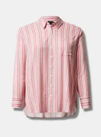 Rayon Slub Drop Shoulder Button-Front Shirt