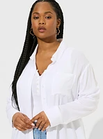 Drop Shoulder Button-Front Shirt