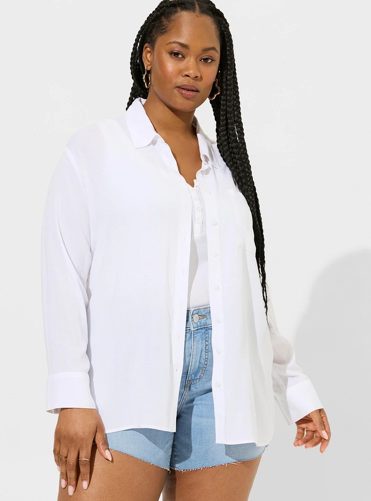 Drop Shoulder Button-Front Shirt