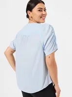 Harper Georgette Ruched Short Sleeve Blouse