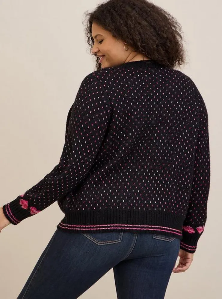 Cardigan Drop Shoulder V-Neck Button Front Sweater
