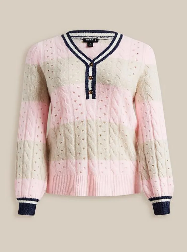 Vegan Cashmere Pullover Henley Sweater