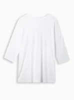 Doubt It Relaxed Fit Polyester Scoop Neck Long Sleeve Drop Shoulder Tee