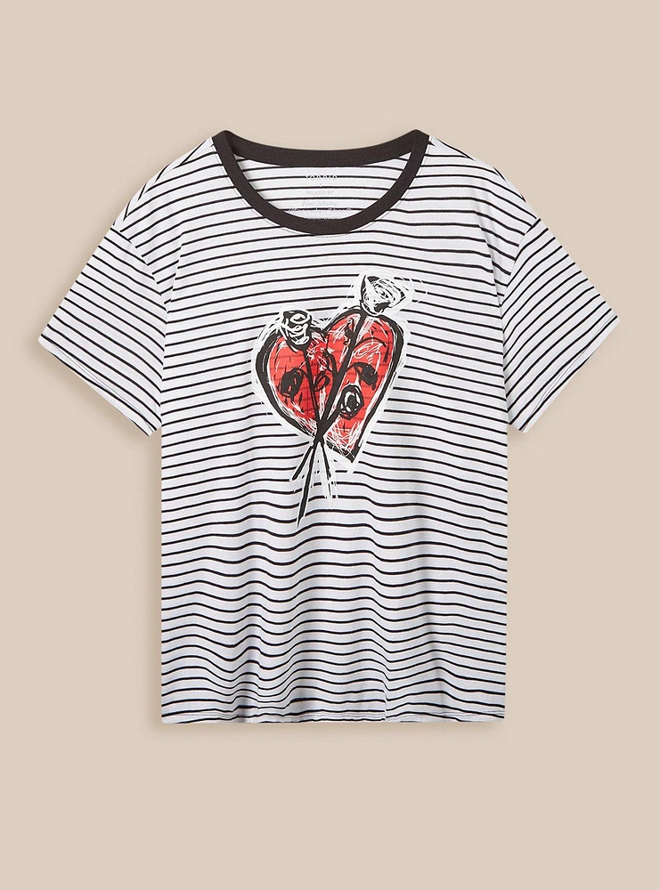 Heart Relaxed Signature Jersey Crew Neck Tee