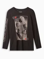 Heart Queen Classic Fit Super Soft Slub Crew Neck Long Sleeve Tee