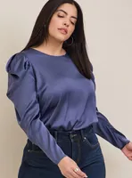 Satin Puff Long Sleeve Top