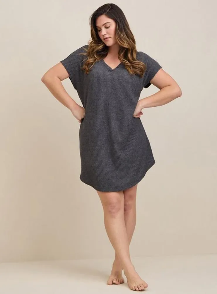 Plus Size - Super Soft Rib Cami Lounge Gown - Torrid