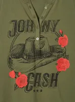 Johnny Cash Classic Fit Cotton Henley Tank