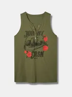 Johnny Cash Classic Fit Cotton Henley Tank