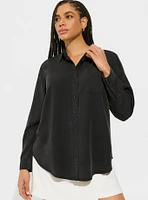 Lizzie Tencel Button Down Long Sleeve Shirt