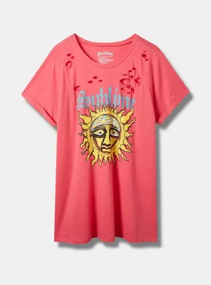 Sublime Relax Fit Cotton Distressed Tunic Tee