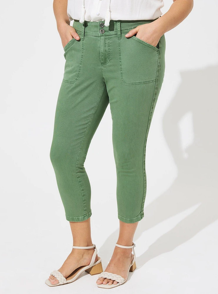 Crop Aviator Skinny Stretch Twill Mid-Rise Pant