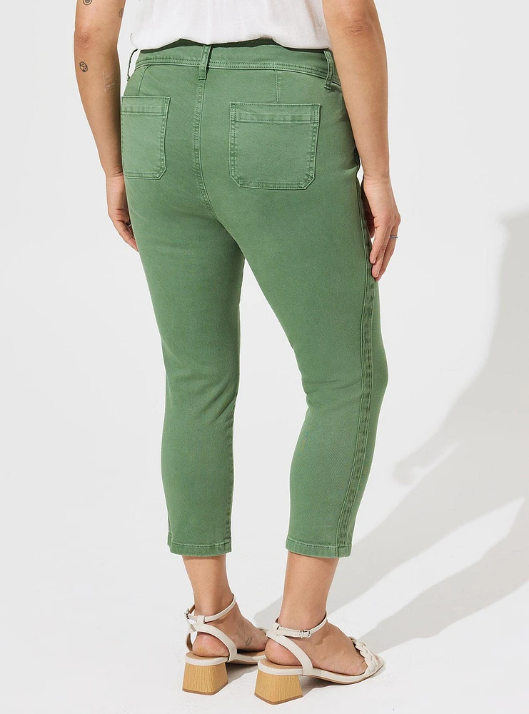 Crop Aviator Skinny Stretch Twill Mid-Rise Pant