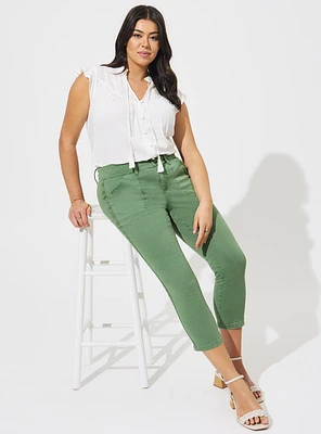 Crop Aviator Skinny Stretch Twill Mid-Rise Pant