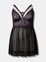 Lace And Mesh Babydoll