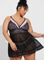 Lace And Mesh Babydoll