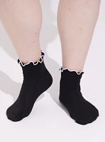 2 Pk Ruffle Shortie Socks