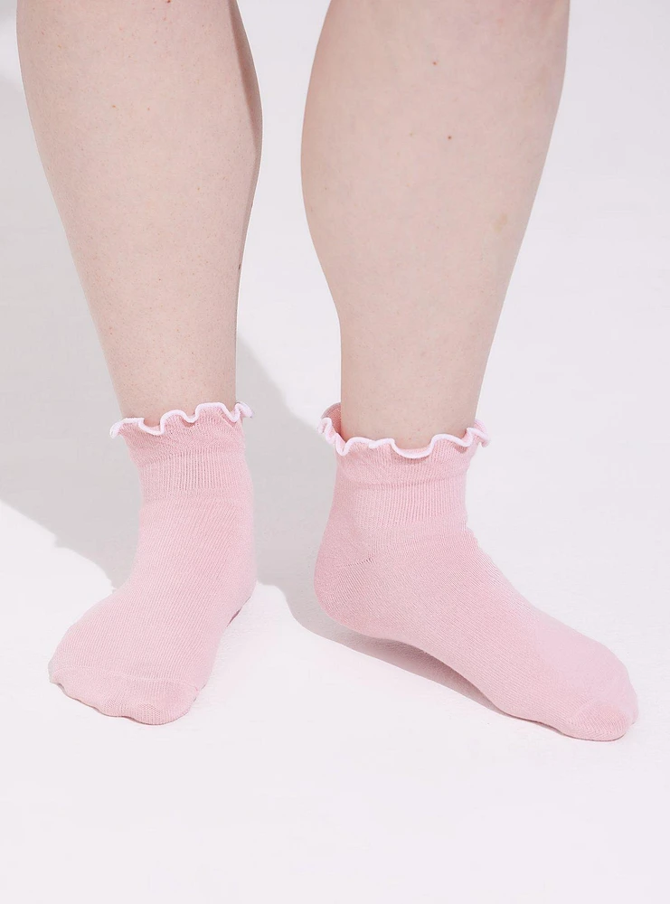 2 Pk Ruffle Shortie Socks