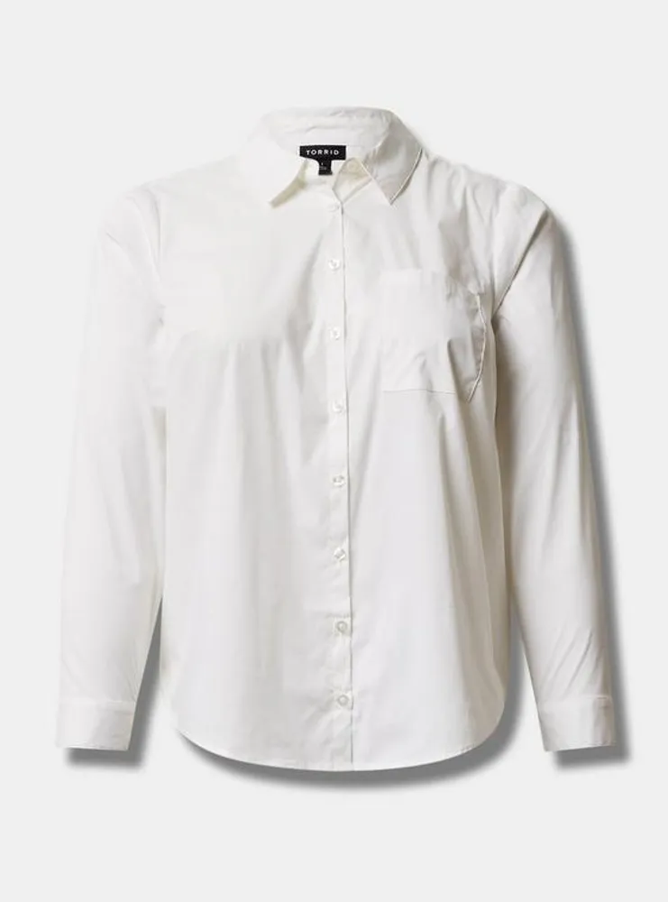 Madison Poplin Button-Up Long Sleeve Shirt