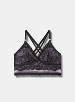 Lace And Mesh Longline Bra